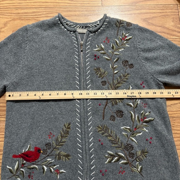 Vintage Croft & Barrow Cardigan Full Zip Cardinal Sweater XL - Picture 5 of 9